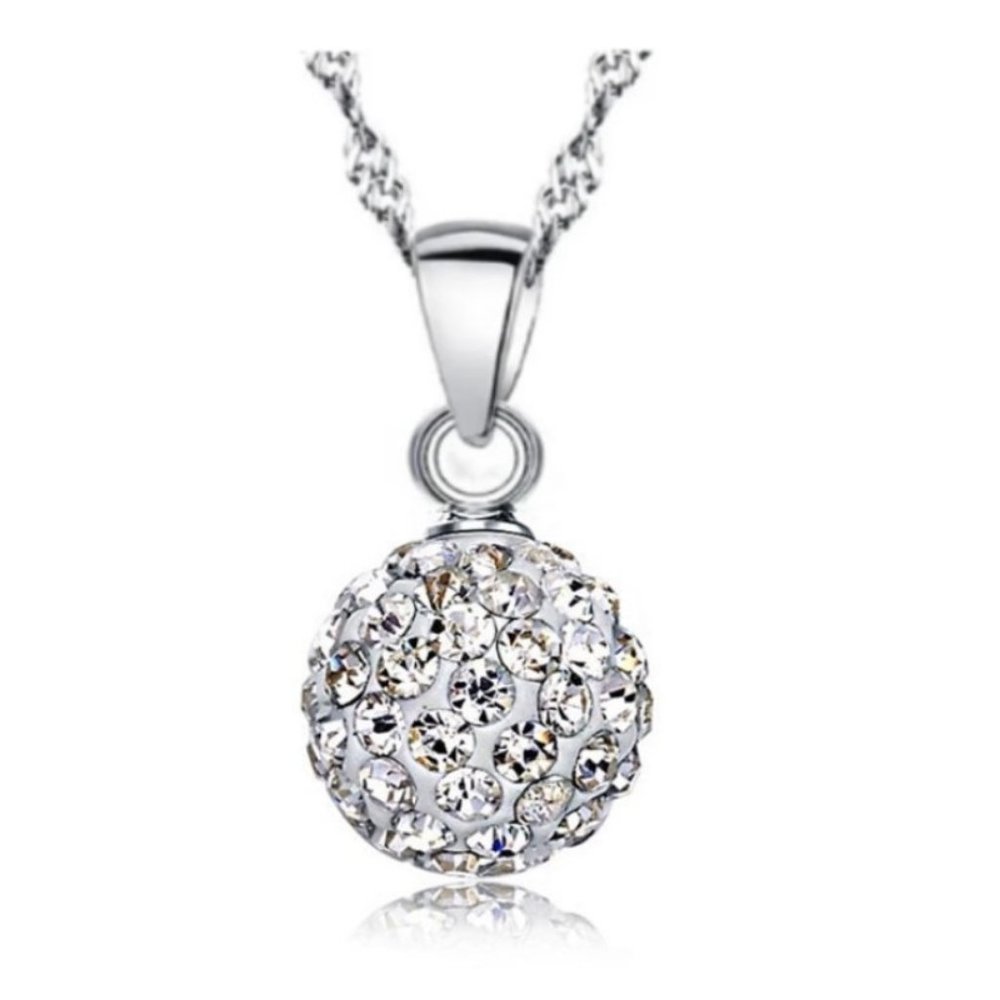 💎 Luxury Earrings And Necklace Set Bundle Ball 925 Sterling Silver - Picture 3 of 4